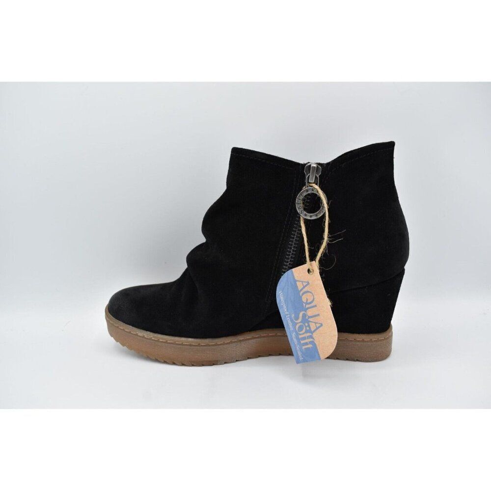 Sofft Womens Size 8.5 Siri Black Suede Wedge Booties Boots Shoes - Picture 7 of 14